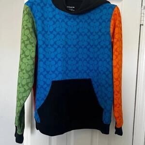 Coach Mens XL Signature Colorblock Hoodie Primary Color Logo